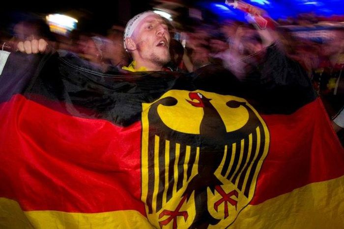 German fans react after their side beat Argentina in the 2014 World Cup final