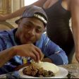 Davido eating fufu