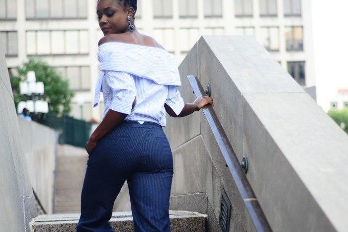 Nifesimi Oluwole does stripes on stripes