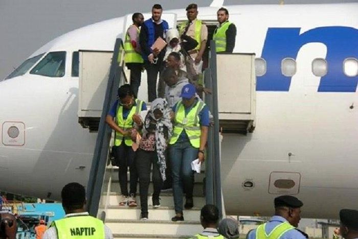 Some Libyan deportees at the Murtala Mohammed International Airport