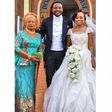 Ebuka Obi-Uchendu and wife, Cynthia Obianodo alongside mother-in-law