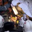 A baby was among five people rescued from the rubble
