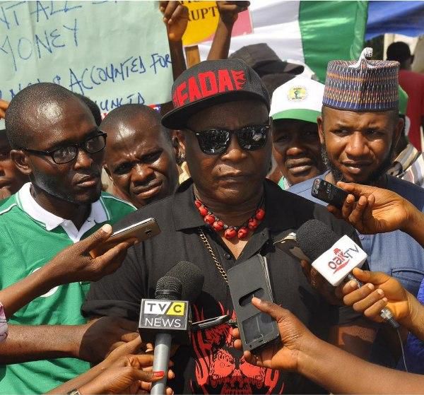 Protesters led by Charly Boy