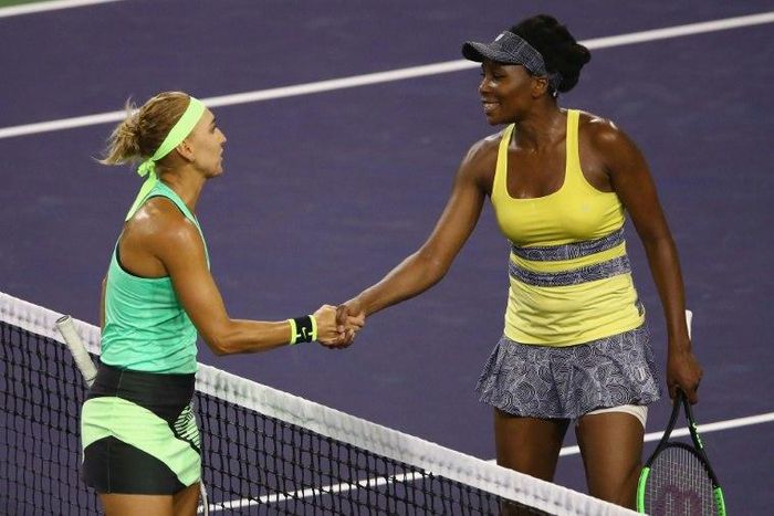 Elena Vesnina beats Venus Williams in the quarter-finals of the WTA Indian Wells tournament