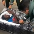 After the top of a mattress is cut open, an African migrant is discovered in the first documented attempt to smuggle a person into Spain using a bed.