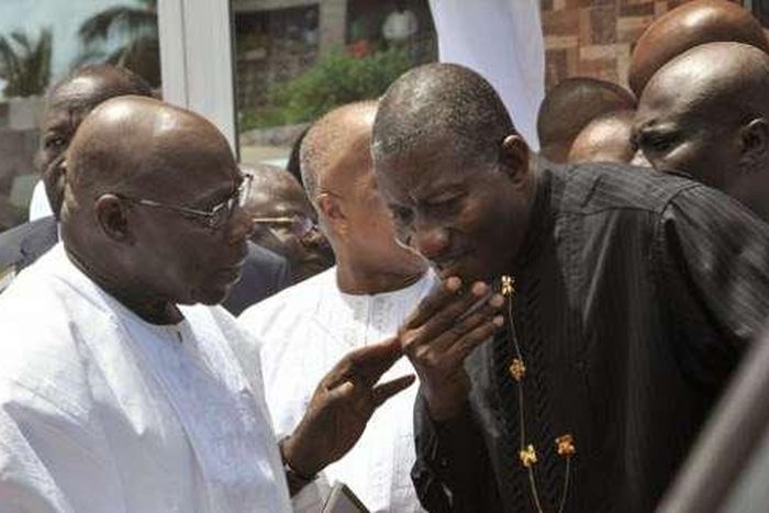 Former Presidents Olusegun Obasanjo and Goodluck Jonathan