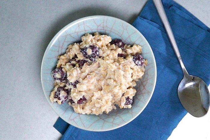 Protein oatmeal with berries.