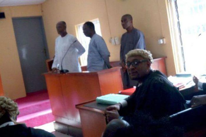 The suspects, Prof. Olusola Oyewole, Adeseye Ogunlewe and Moses Ilesanmi, in court