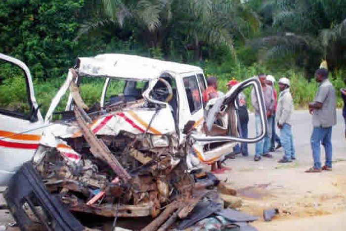 An auto crash scene in Ogun state recently - Photo for illustrative purpose