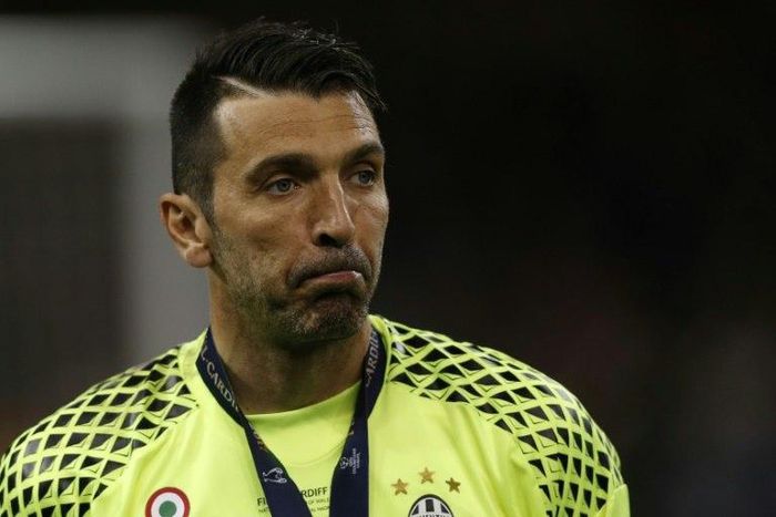 Juventus' goalkeeper Gianluigi Buffon reacts after losing the UEFA Champions League final on June 3, 2017