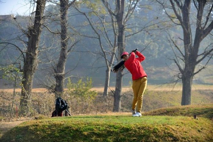 Pratima Sherpa, the daughter of labourers who work on the nine-hole Royal Nepal Golf Course, is tipped to be Nepal's first female golf professional