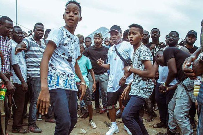 Olamide on set for the video shoot of new single 'Wo!!"