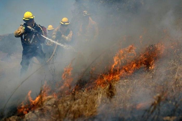 Frefighters train in June 2017 in California