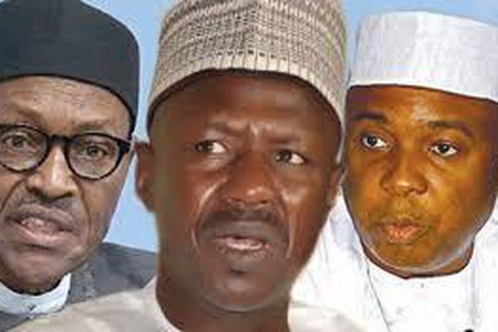 Muhammadu Buhari, Ibrahim Magu and Bukola Saraki