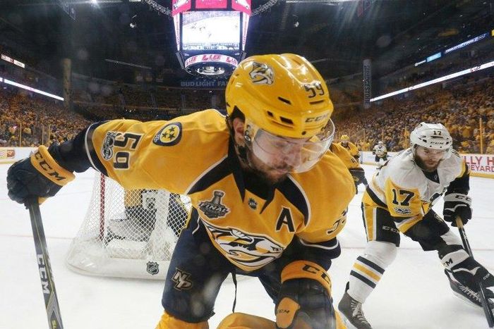 Jake Guentzel of the Pittsburgh Penguins scored the lone goal against the Nashville Predators