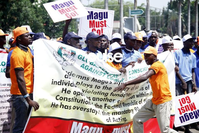 Protesters demand acting EFCC chairman, Ibrahim Magu's sack