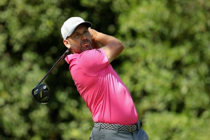 Sergio Garcia of Spain plays his shot from the 11th tee during the final round of THE PLAYERS Championship at the Stadium course at TPC Sawgrass on May 14, 2017 in Ponte Vedra Beach, Florida