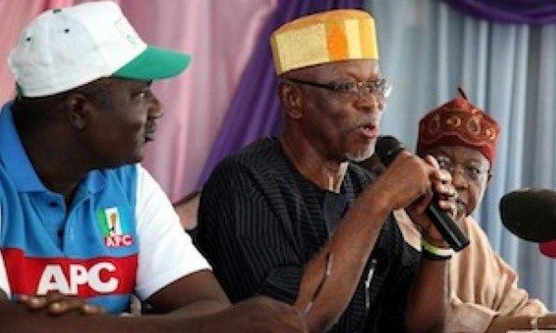 APC national chairman, John Oyegun (middle)