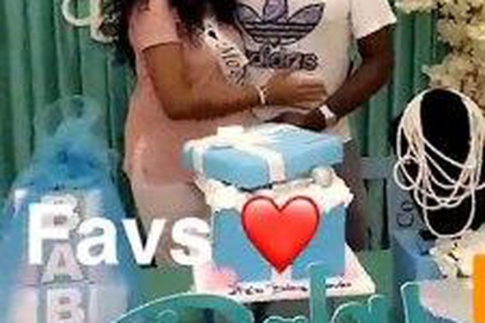 Jude Okoye and wife, Ify at their baby shower