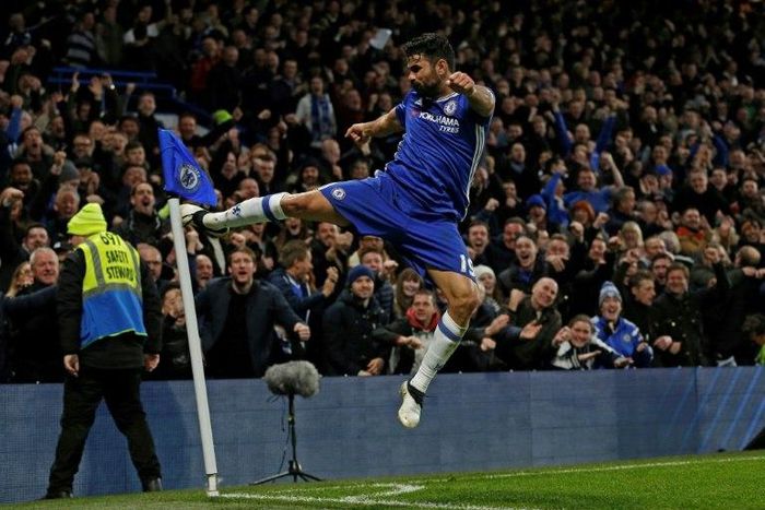 Speculation is rising that Chelsea's striker Diego Costa, pictured in December 2016, is the subject of a colossal bid from a wealthy Chinese club