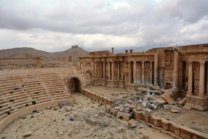 The Roman amphitheatre in the ancient city of Palmyra in central Syria is one of the sites ransacked by the Islamic State group
