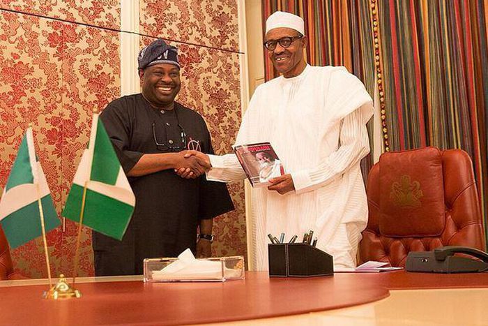 Ovation Magazine Publisher, Dele Momodu visits President Muhammadu Buhari on July 15, 2015.