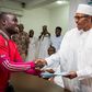 Suleiman Hashimu being received by then President-elect Muhammadu Buhari