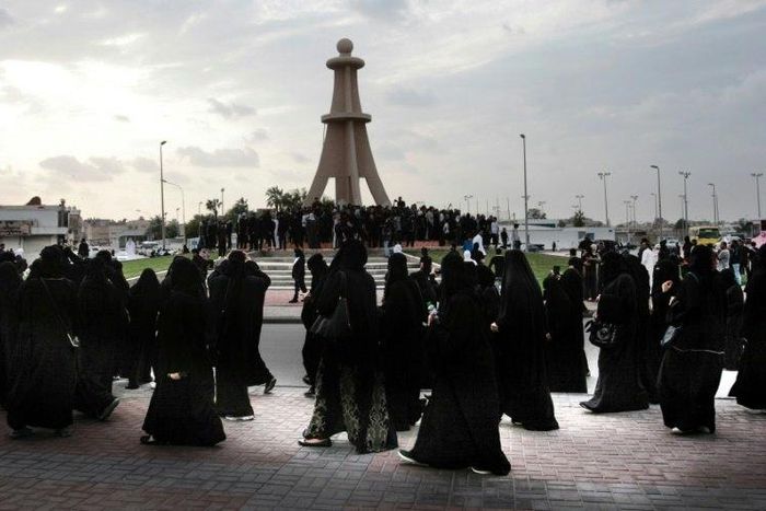 Saudi Shiites take part in a protest on January 2, 2016 in Qatif against the execution of a prominent Shiite Muslim cleric by Saudi authorities for his involvement in protests that broke out in 2011