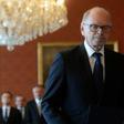New Czech Minister of Finance, Ivan Pilny from the ANO party, leaves after having been appointed by President Milos Zeman (R) on May 24, 2017 at the Hradcany Castle in Prague