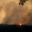 View of a forest fire in Llico, 250 km south of Santiago, on January 27, 2017