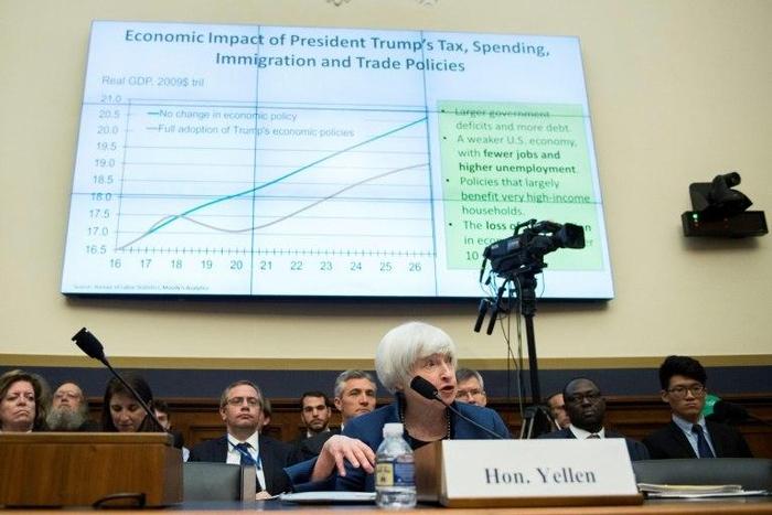 Federal Reserve Board Chair Janet Yellen ocassionally sparred with legislators on proposed rules she said risk injecting political influence into central bank decisions, while presenting an upbeat view of the economic recovery