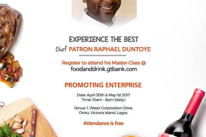 Chef Raphael is coming back to the Gtbank Food and Drink Fair