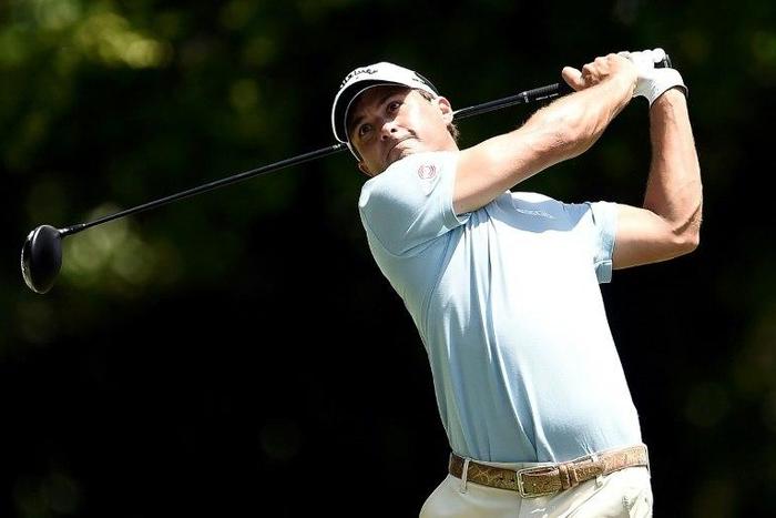Kevin Kisner of the US plays his shot from the 12th tee during round two of the Dean & DeLuca Invitational, at Colonial Country Club in Fort Worth, Texas, on May 26, 2017