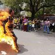 A person set on fire (Illustration)