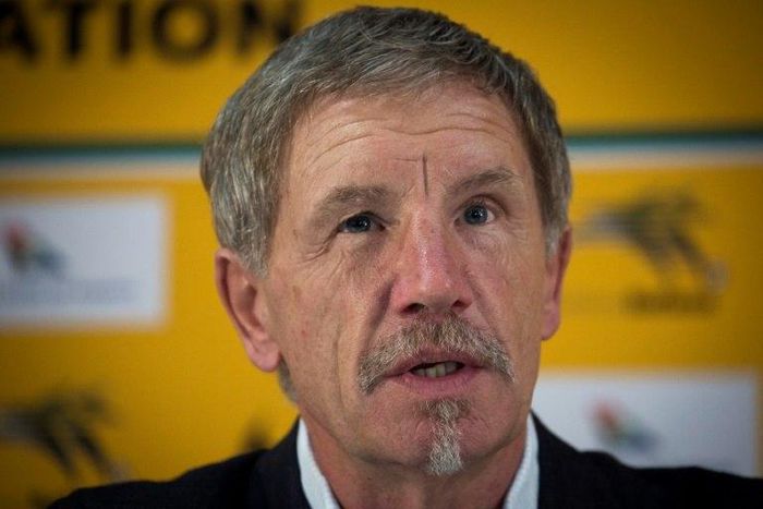 Newly appointed head coach of South Africa's national football team "Bafana Bafana", Stuart Baxter, gives a press briefing at the South African Football Association (SAFA) House in Johannesburg on May 15, 2017