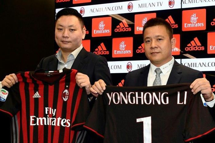 Chinese businessman Yonghong Li (right) was named as AC Milan's new president after his $786 million takeover of the Serie A side