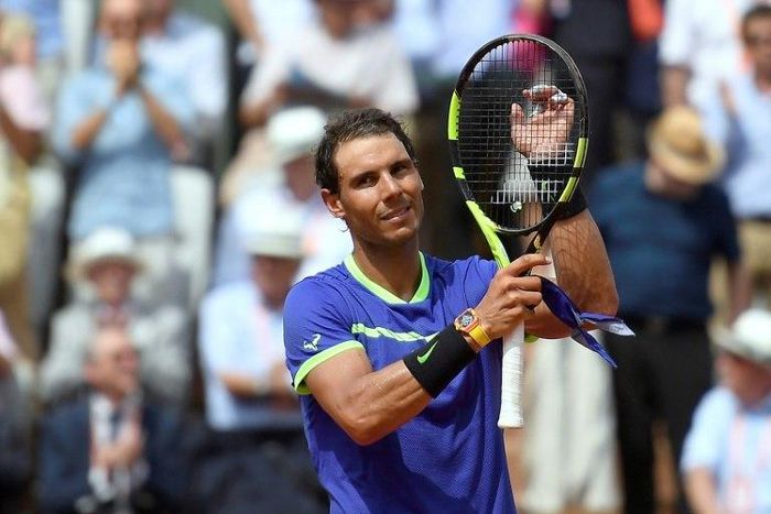 Spain's Rafael Nadal reacts after winning against France's Benoit Paire their tennis match at the Roland Garros 2017 French Open on May 29, 2017 in Paris