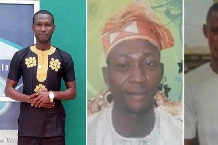 Chinedu Paul [left] and the two mechanics lynched with him