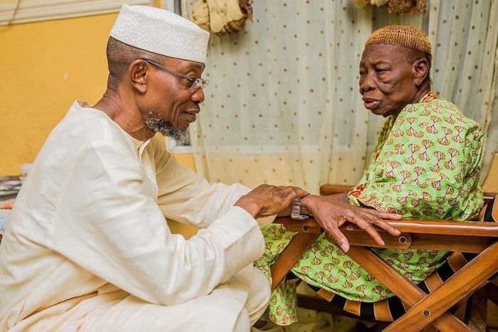 Governor Rauf Aregbesola with his late mother Alhaja Saratu Aregbesola