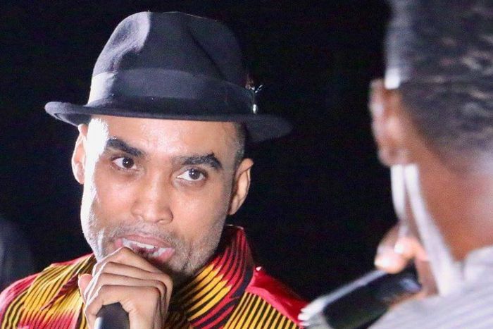 Ade Bantu rapping and singing on stage at the Bantu Lagos Concert Series edition 1 held on the Co-creation hub, Yaba, Lagos