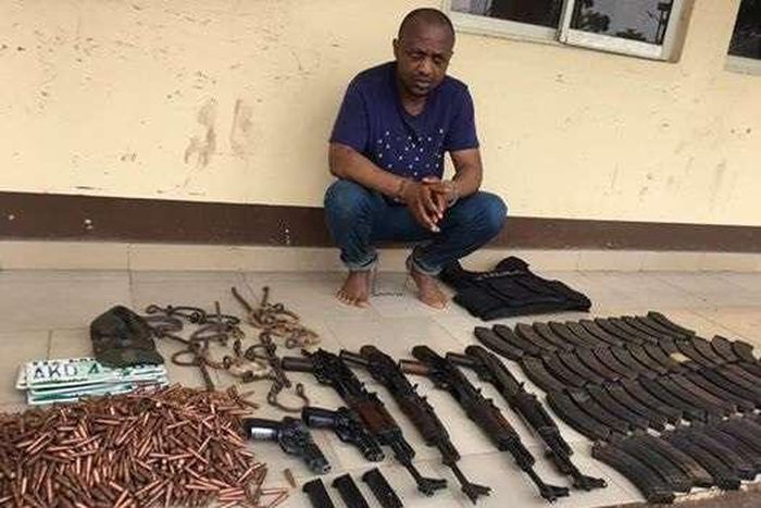 Evans paraded with arms