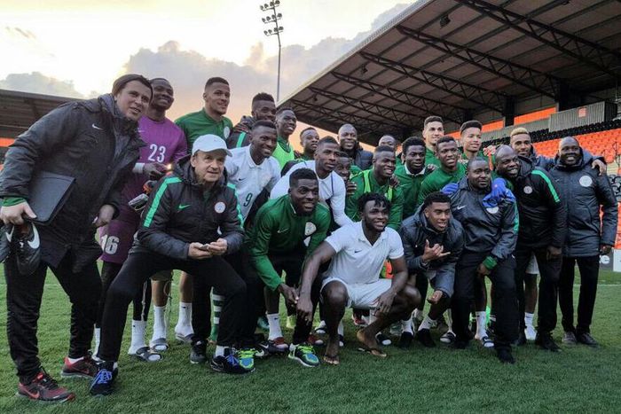 Super Eagles with Yakubu Aiyegbeni