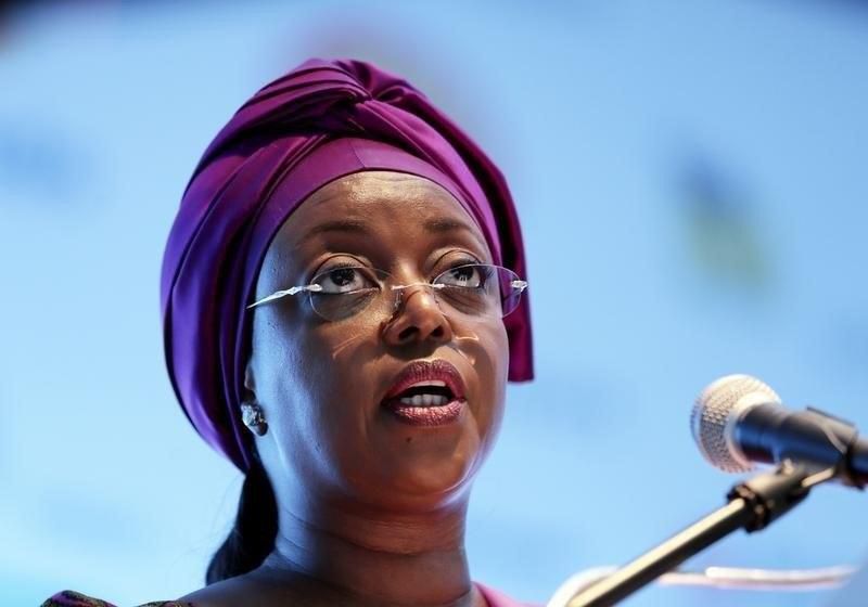 Nigeria's  former minister of petroleum Diezani Alison-Madueke addresses delegates at the opening of the Nigeira Oil & Gas 2014 conference in Abuja, March 18, 2014, REUTERS/Afolabi Sotunde