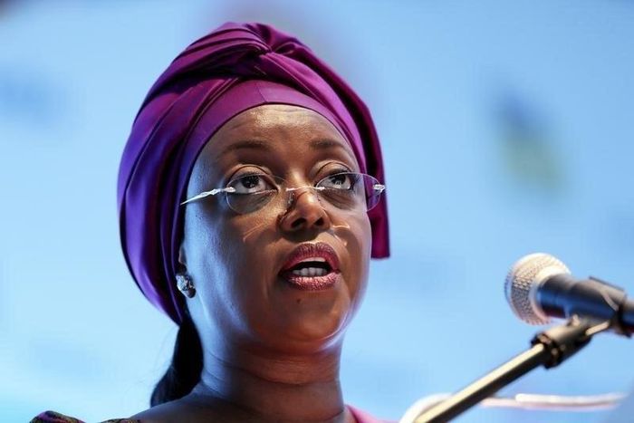 Nigeria's  former minister of petroleum Diezani Alison-Madueke addresses delegates at the opening of the Nigeira Oil & Gas 2014 conference in Abuja, March 18, 2014, REUTERS/Afolabi Sotunde