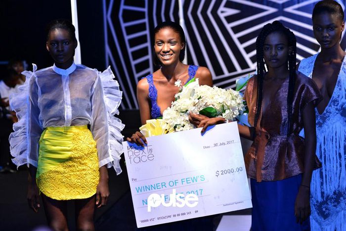 Daberechi Kalu emerges winner, beating Olabisi [far right] and Kuruche [left] to the coveted prize.