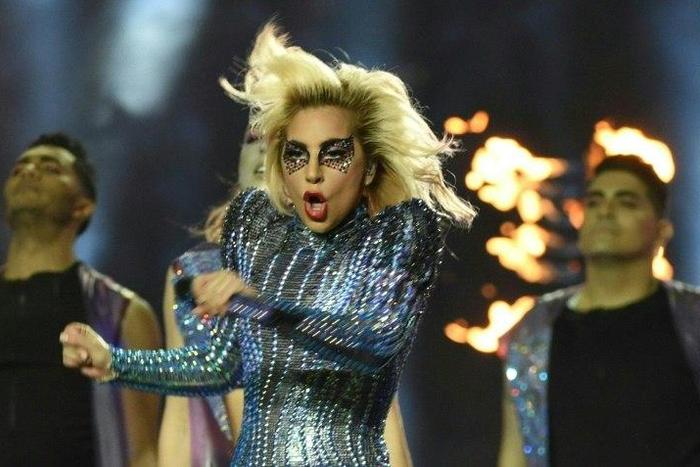 Lady Gaga performs during the half-time show at the Super Bowl in Houston, Texas, on February 5, 2017