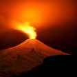 The Villarrica Volcano is seen at night from Pucon town, Chile, July 11, 2015.    REUTERS/Cristobal Saavedra