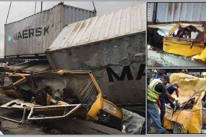 The scene of the fatal accident in Ojota