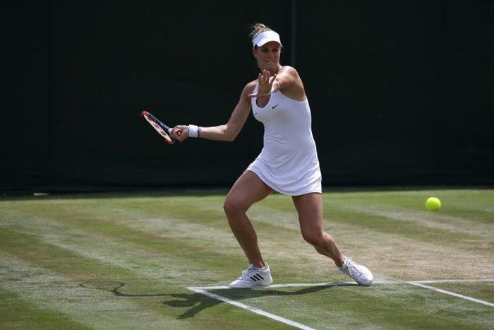 Luxembourg's Mandy Minella announced she was four and half months pregnant after losing her Wimbledon 2017 first round match