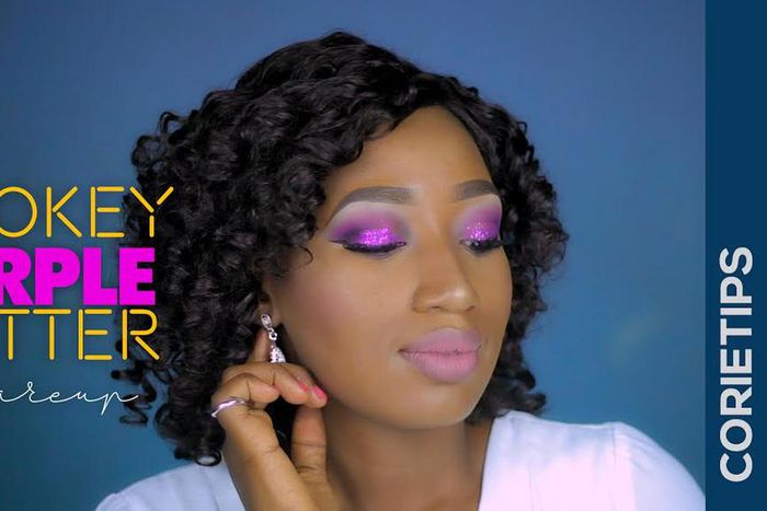 Smokey Purple Glitter Makeup